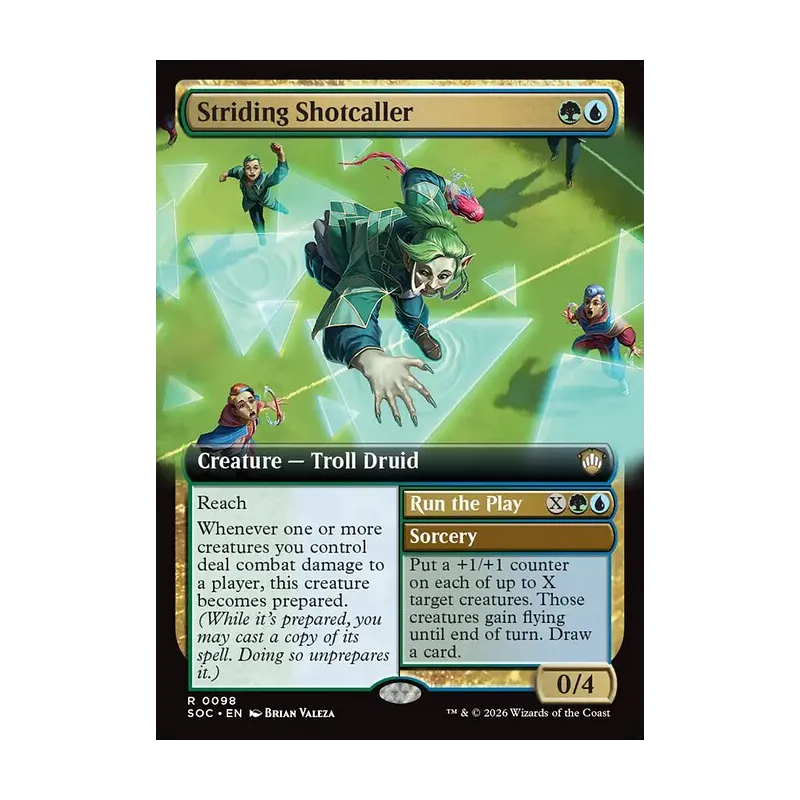 Striding Shotcaller // Run the Play (Extended Art) - Secrets of Strixhaven Commander (Near Mint)