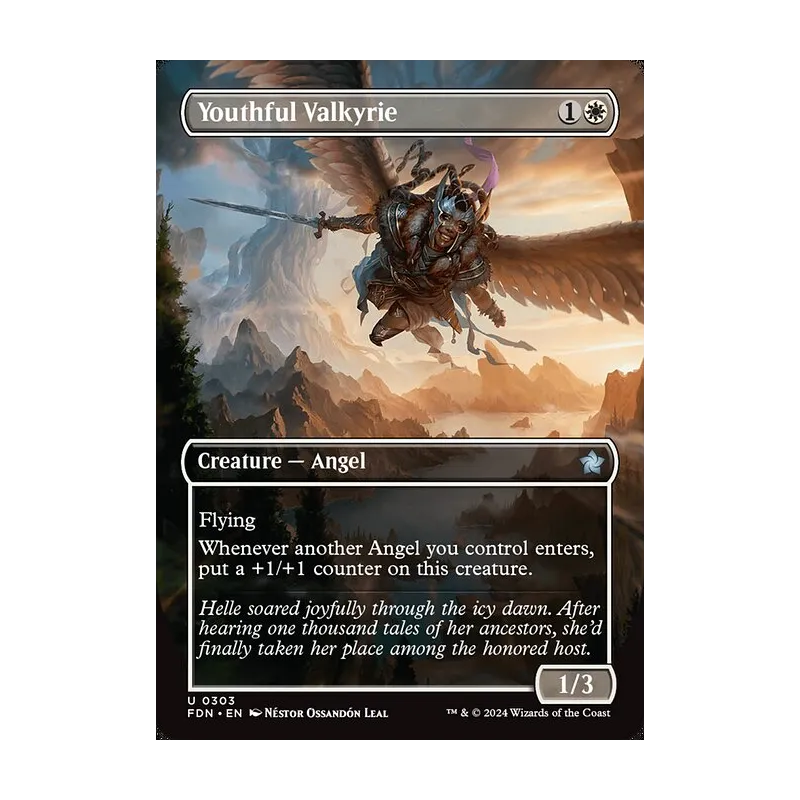 Youthful Valkyrie (Borderless) - Foundations (Near Mint)