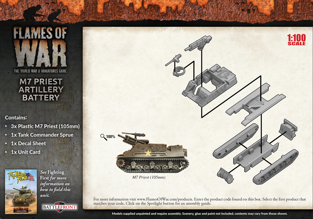 Flames of War WW2: US - M7 Priest Artillery Battery