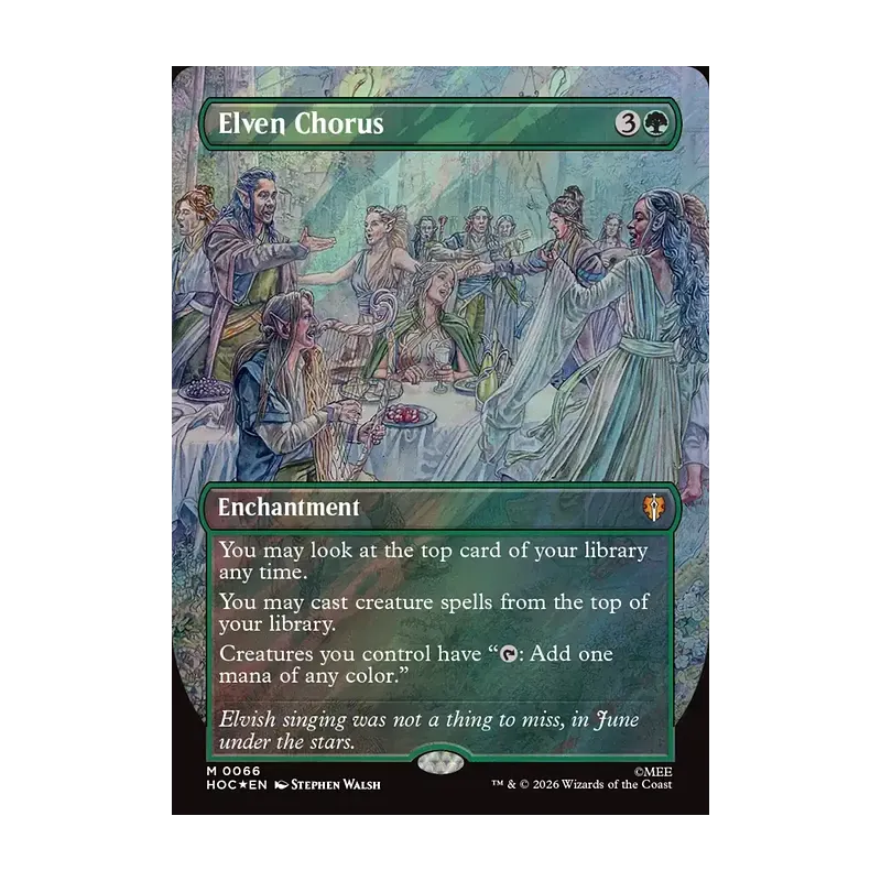 Elven Chorus (Borderless) (Surge Foil) - The Hobbit Eternal (Foil Near Mint)