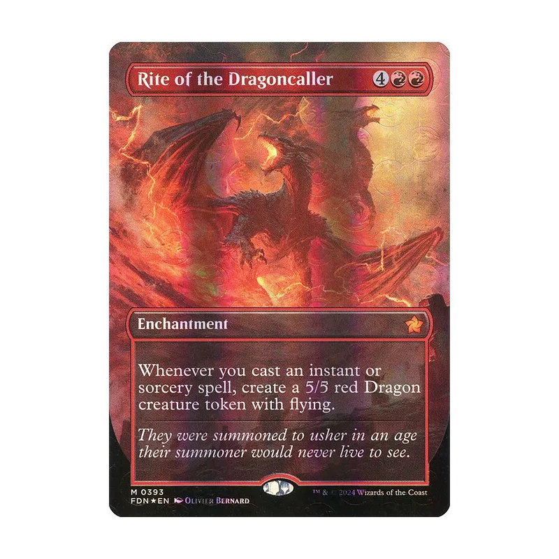 Rite of the Dragoncaller (Borderless) (Mana Foil) - Foundations (Foil Near Mint)