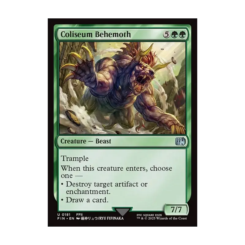 behemoth mtg final fantasy Sledge Equipped creature gets +2/+2 and has trample and lifelink. Coliseum Behemoth | Final Fantasy