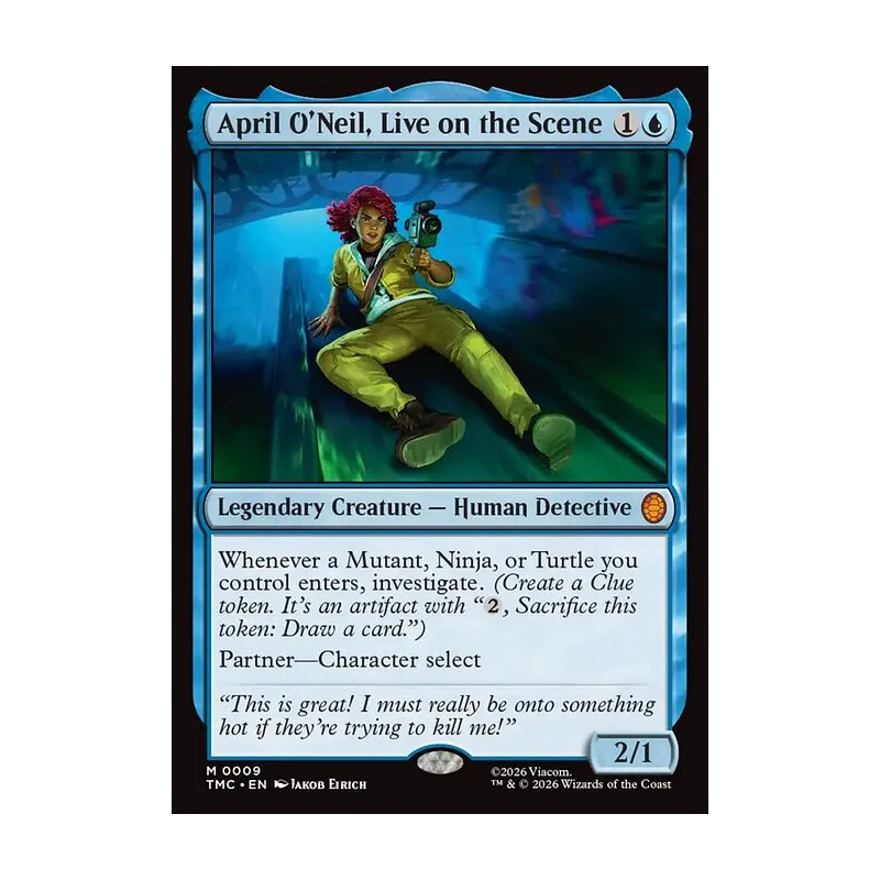 April O'Neil, Live on the Scene (Surge Foil) - Teenage Mutant Ninja Turtles Commander (Foil Near Mint)