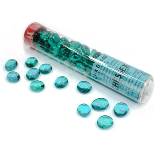 Chessex Glass Gaming Stones: Teal (40) Chessex Glass Gaming Stones: Teal (40)