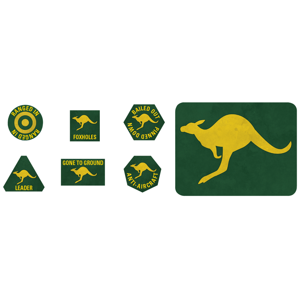 Flames of War WW2: British - Australian MW Tokens & Objectives (Preorder)