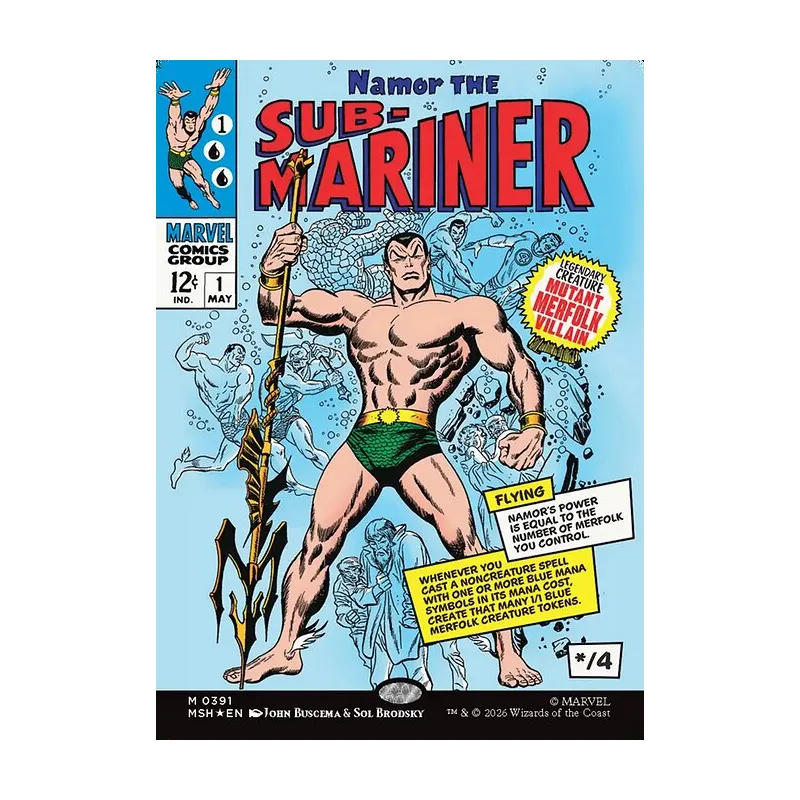 Namor the Sub-Mariner (Borderless) (0391) - Marvel Super Heroes (Foil Near Mint)