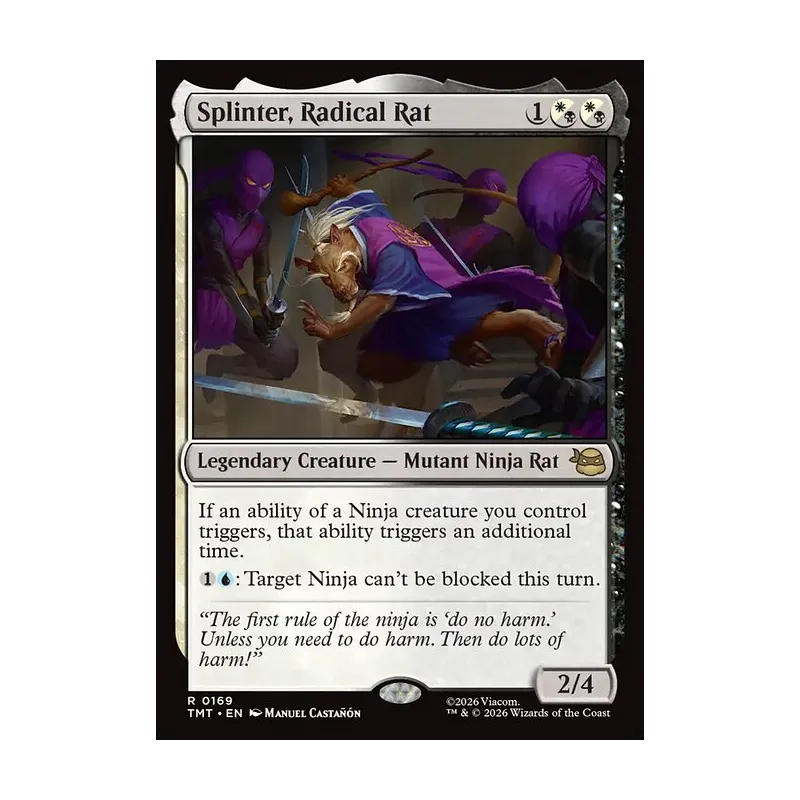mtg splinter cards Commander EDH Deck Splinter, Radical Rat 100 Magic Custom De Moonveil Games The Gathering Splinter, Radical Rat | Teenage