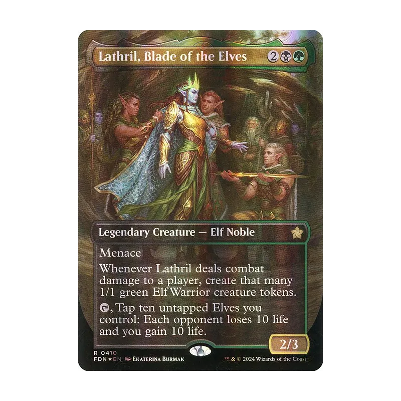 Lathril, Blade of the Elves (Borderless) (Mana Foil) - Foundations (Foil Near Mint)