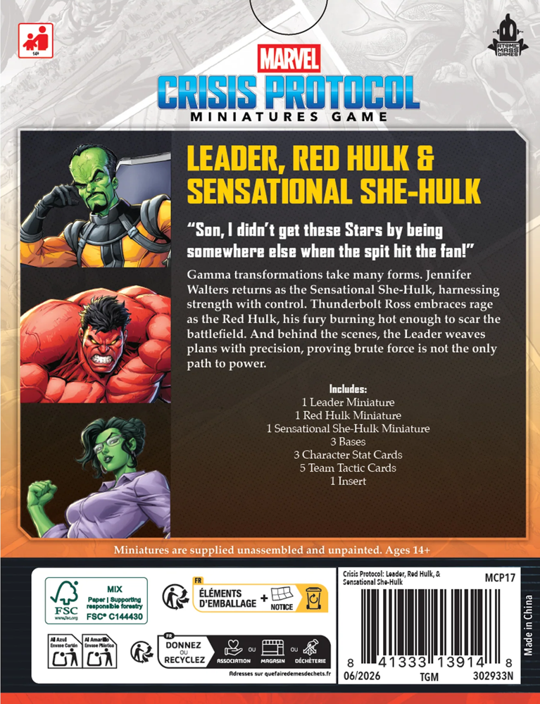 Marvel Crisis Protocol: Leader, Red Hulk & Sensational She-Hulk (Preorder)
