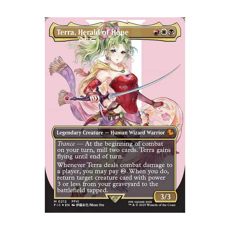 Terra, Herald of Hope (Borderless) (Surge Foil) - Final Fantasy Commander (Foil Near Mint)