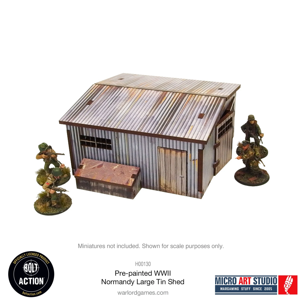 Bolt Action 3E: Pre-painted WW2 Normandy Large Tin Shed (Preorder)