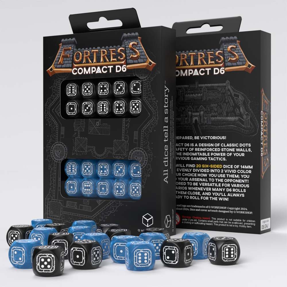 Fortress Compact d6 Set: Black & Blue (20) (Last Chance) Fortress Compact d6 Set: Black & Blue (20) (Last Chance)