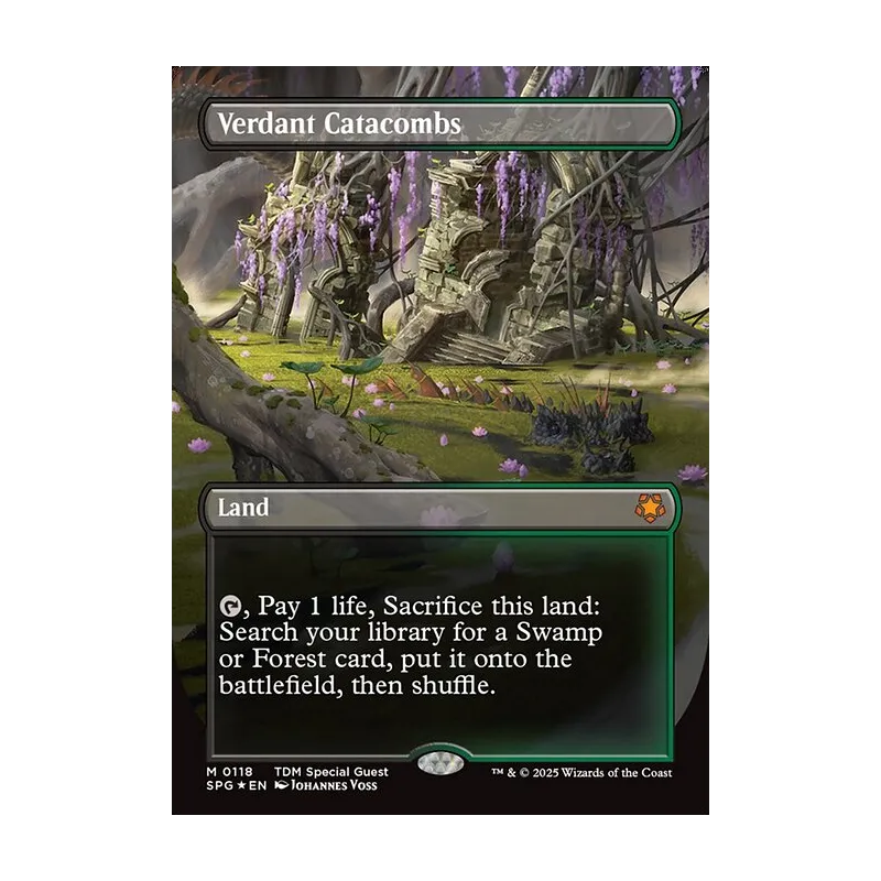 Verdant Catacombs (Borderless) (Dragonscale Foil) - Special Guests (Foil Near Mint)