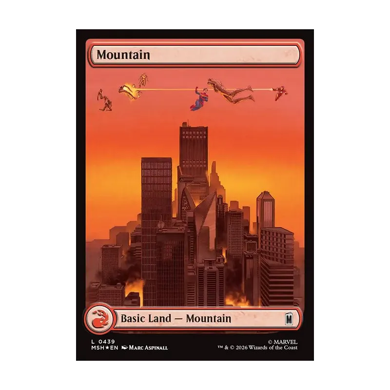 Mountain (0439) (Surge Foil) - Marvel Super Heroes (Foil Near Mint)