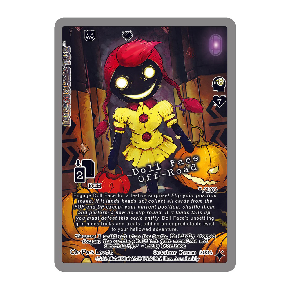 Backrooms TCG: Holo Promo Cards - Doll Face Off-Road
