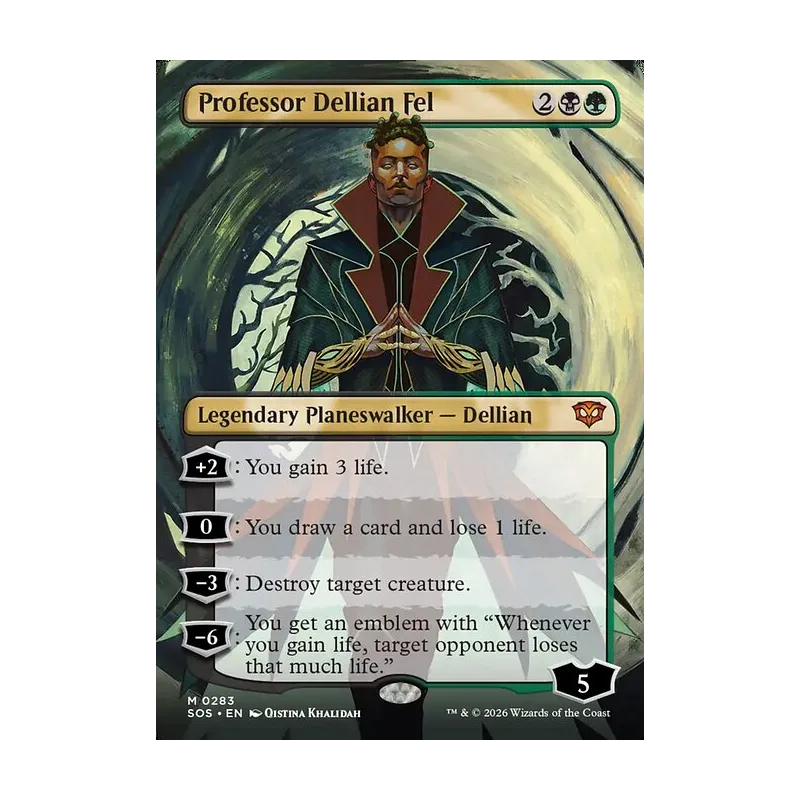 Professor Dellian Fel (Borderless) - Secrets of Strixhaven (Near Mint)