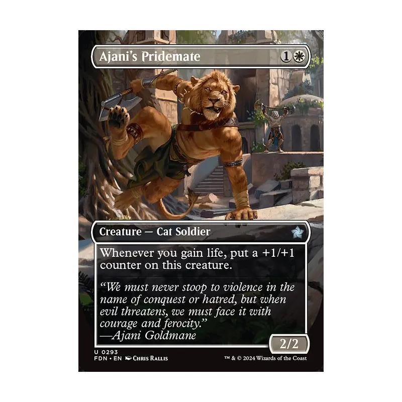 Ajani's Pridemate (Borderless) - Foundations (Near Mint)
