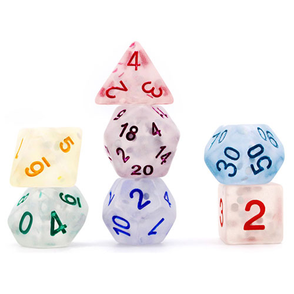 Game Plus Products 16mm Resin Dice: Frosted - Rainbow Laster Reflected (7)
