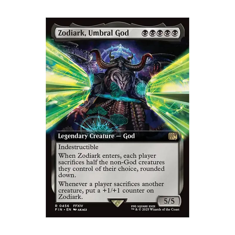 zodiark mtg card 2025 MAGIC THE GATHERING FINAL FANTASY ZODIARK, UMBRAL GOD # R 0128 RARE NON-FOIL LEGENDARY CREATURE FIN] Zodiark, Umbral God (Debut