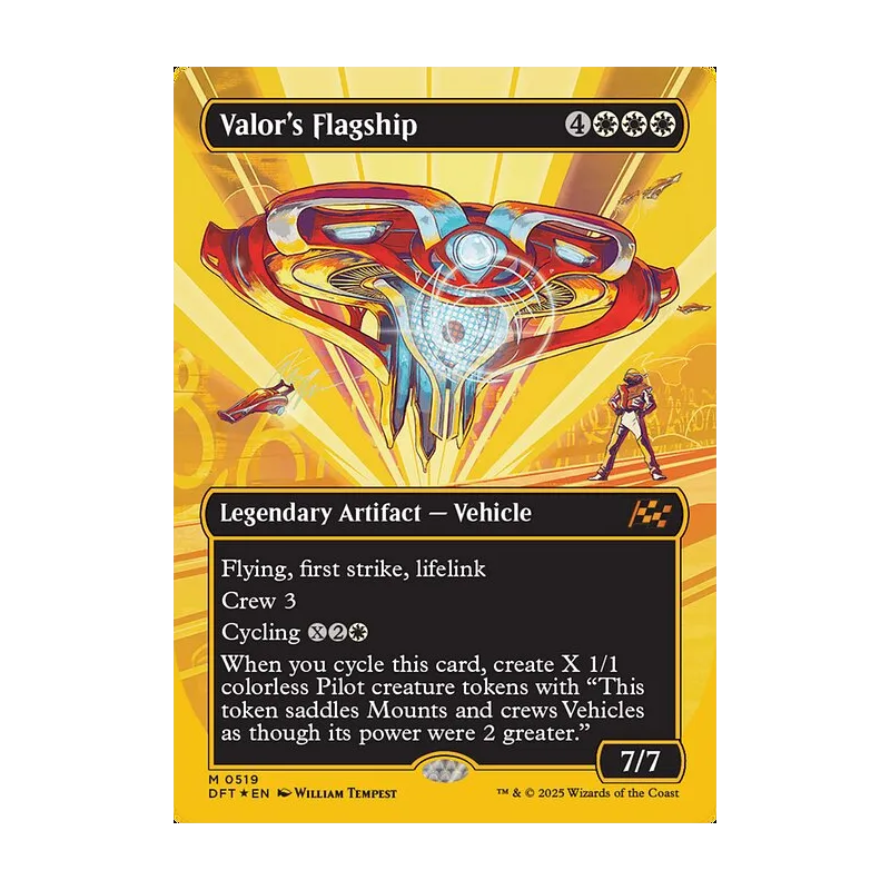 Valor's Flagship (Borderless) (First-Place Foil) - Aetherdrift (Foil Near Mint)