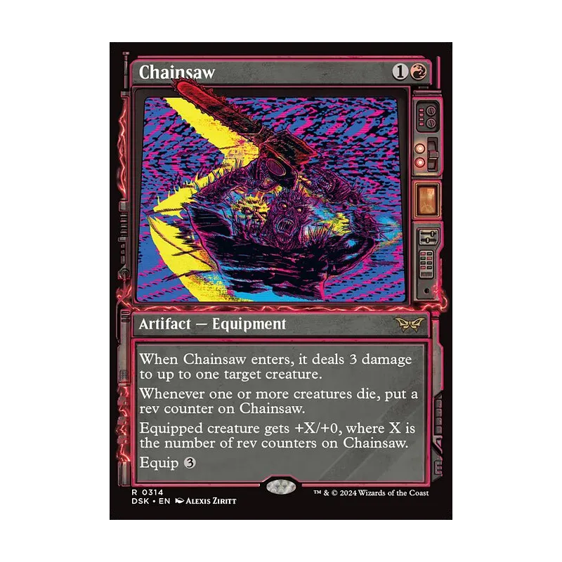 chainsaw mtg card Foil W/ Borders Regular Signed #14 No Art Spooky alter #26! Texas Chainsaw