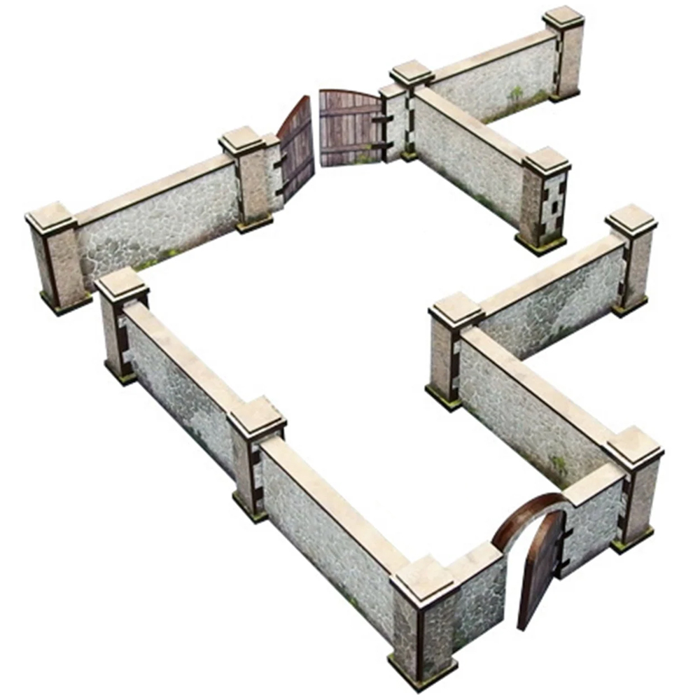 Bolt Action: Pre-painted WWII Normandy High Stone Wall with Gate
