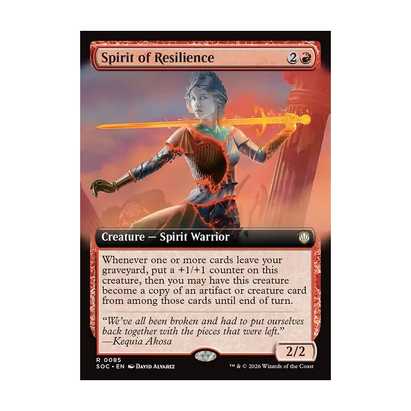 Spirit of Resilience (Extended Art) - Secrets of Strixhaven Commander (Near Mint)
