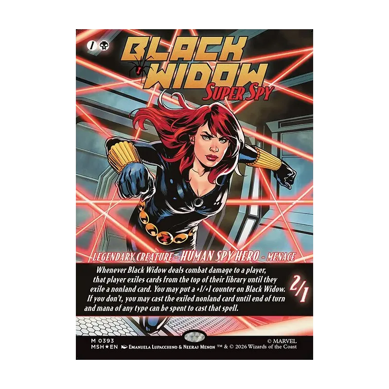 Black Widow, Super Spy (Borderless) (0393) - Marvel Super Heroes (Foil Near Mint)
