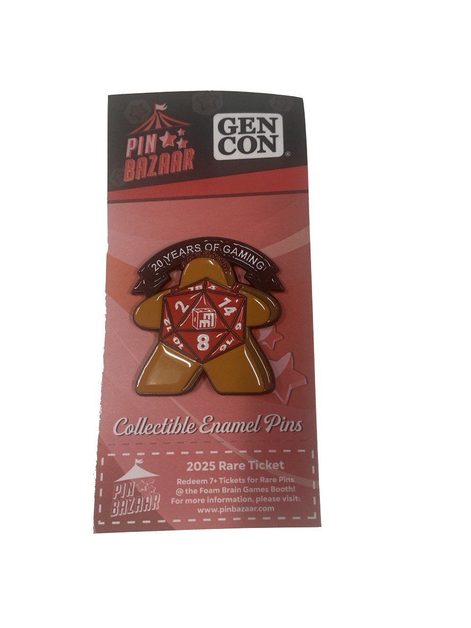 Gen Con Fair 2025 Enamel Pin: Miniature Market Dicey Gen Con Fair 2025 Enamel Pin: Miniature Market Dicey