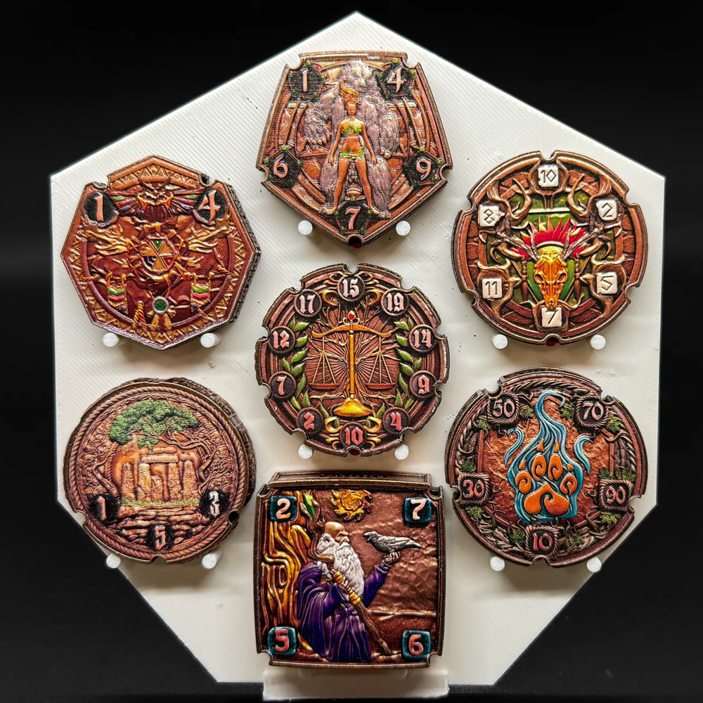 FlipDie Legends Metal Dice Coin Set: Druid (7) (Preorder)