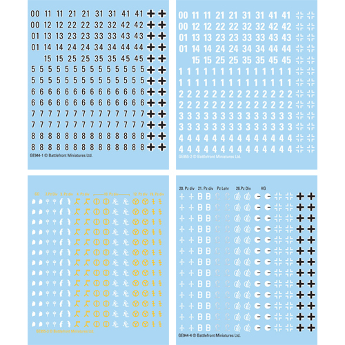 Flames of War WW2: German - Heer Panzer Decals (Mid & Late)