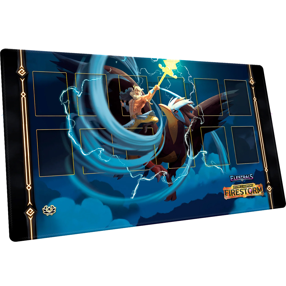 Elestrals Playmat: Divine Champions Firestorm - Zeus & Voltempest