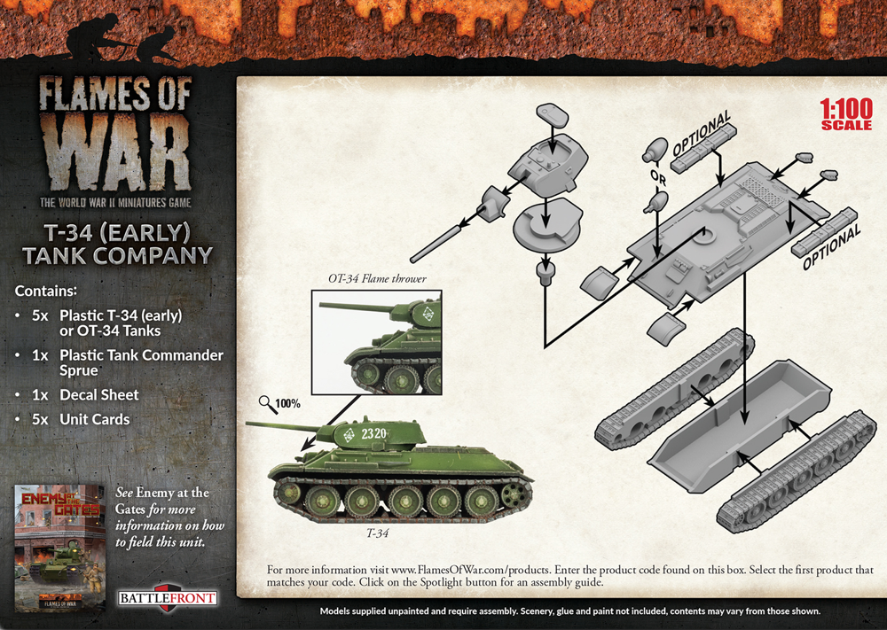 Flames of War WW2: Soviet - T-34 (Early) Tank Company