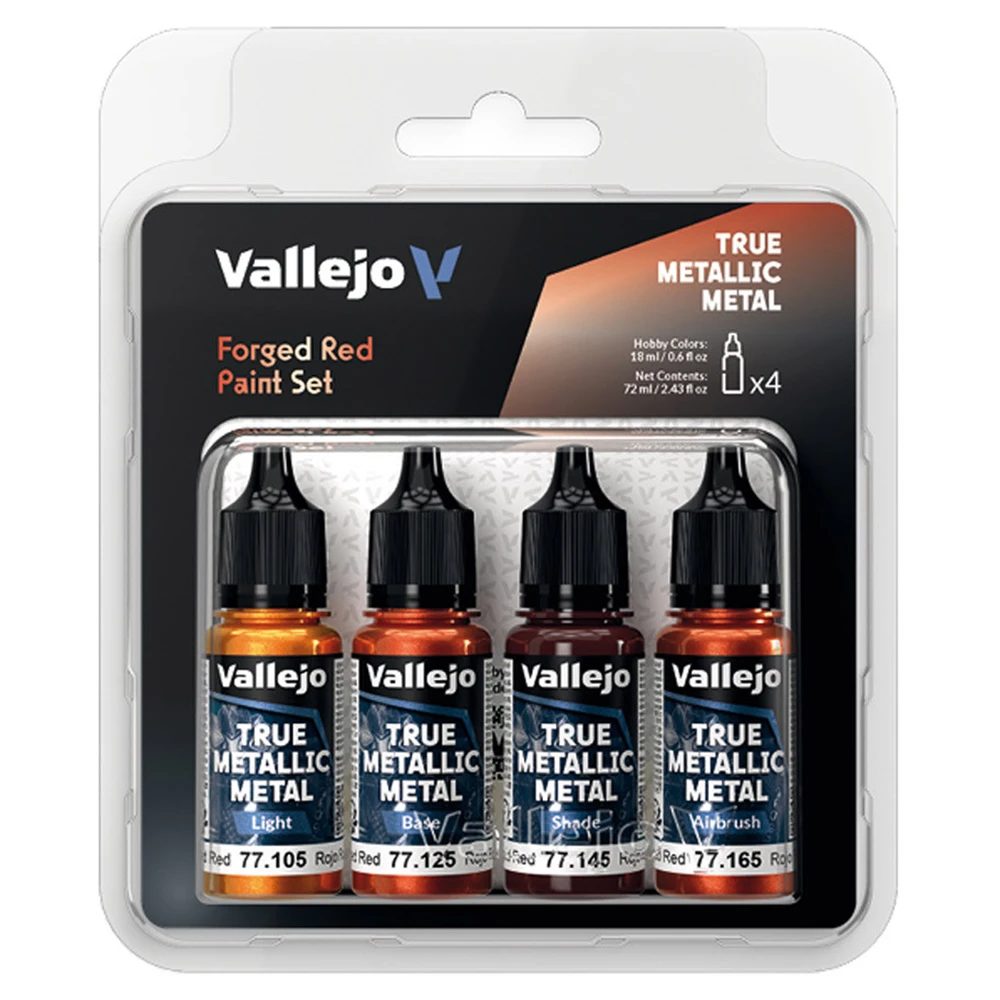 Vallejo: True Metallic Metal: Forged Red Paint Set (Preorder)