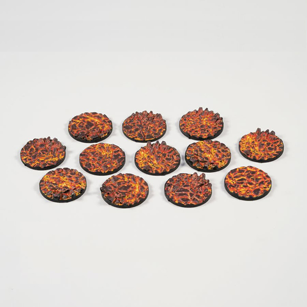 Battle Ready Toppers: Molten Lava - Round 25mm (12) (Preorder)