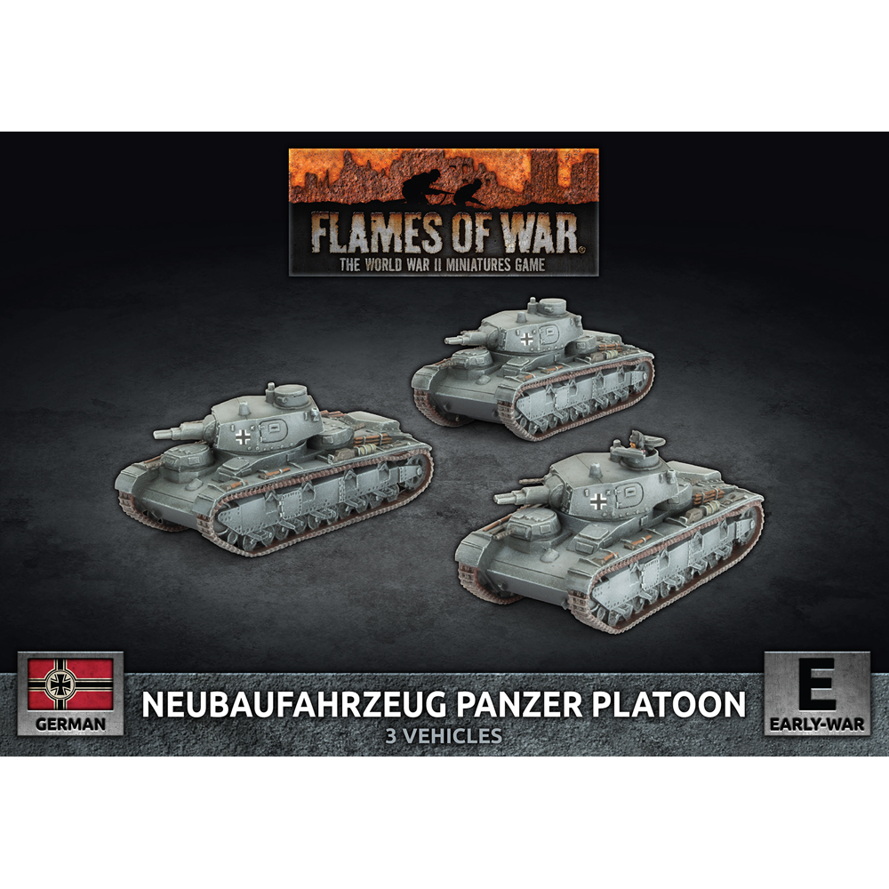 Flames of War WW2: German - Neubaufahrzeug Panzer Platoon (Preorder)