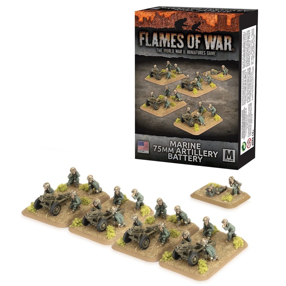 Flames of War WW2: American - Marine 75mm Artillery Battery