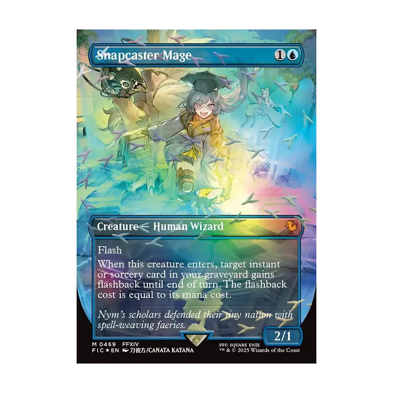 Snapcaster Mage (Borderless) (Chocobo Track Foil) - Final Fantasy Commander (Foil Near Mint)