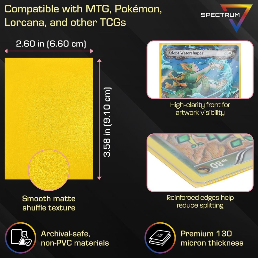 Spectrum: Iridian Matte Sleeves - Yellow (100) (Preorder)