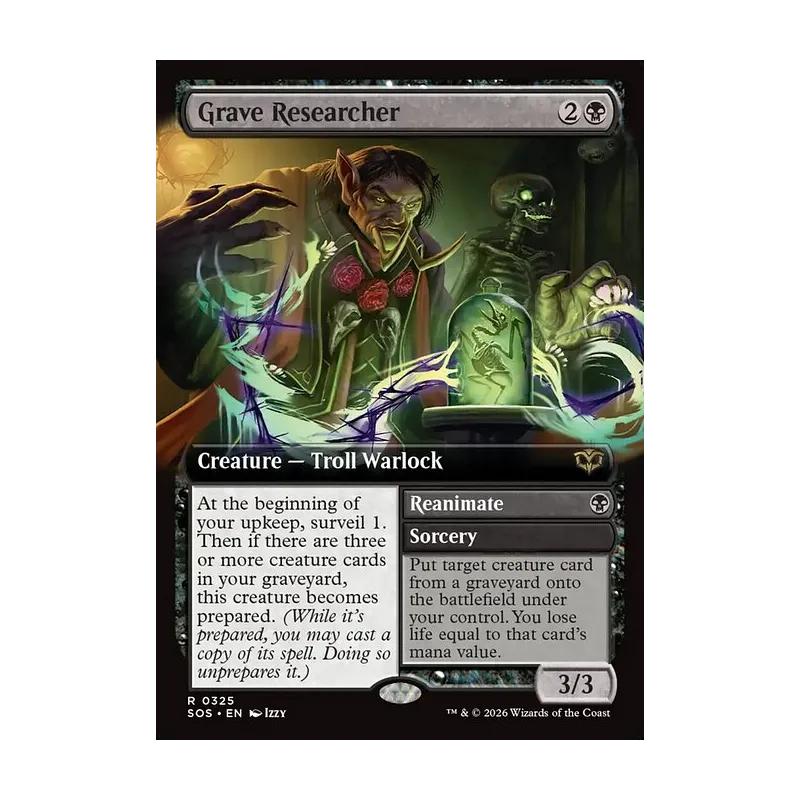 Grave Researcher // Reanimate (Extended Art) - Secrets of Strixhaven (Near Mint)