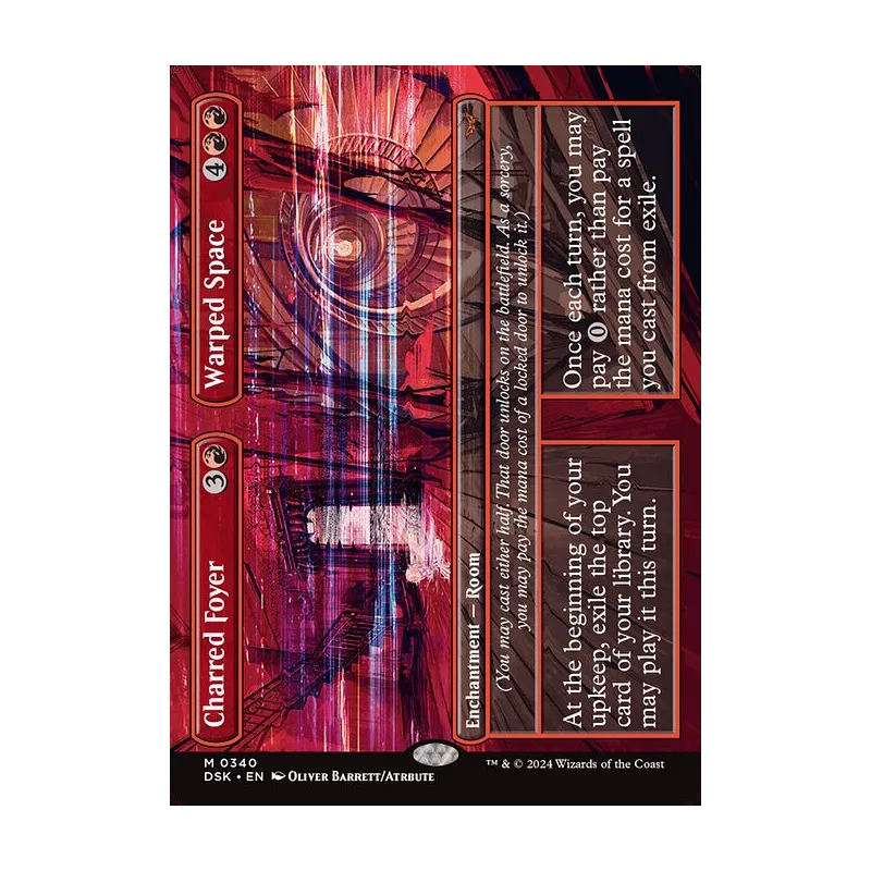 Charred Foyer // Warped Space (Borderless) - Duskmourn: House of Horror (Near Mint)