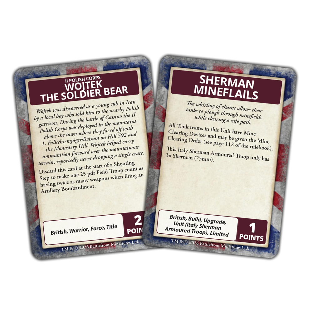 Flames of War WW2: Liberation of Italy - British Command Cards (Preorder)