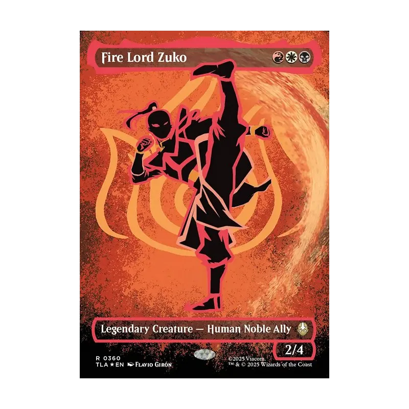 Fire Lord Zuko (Borderless) (Neon Ink Foil) - Avatar: The Last Airbender (Foil Near Mint)