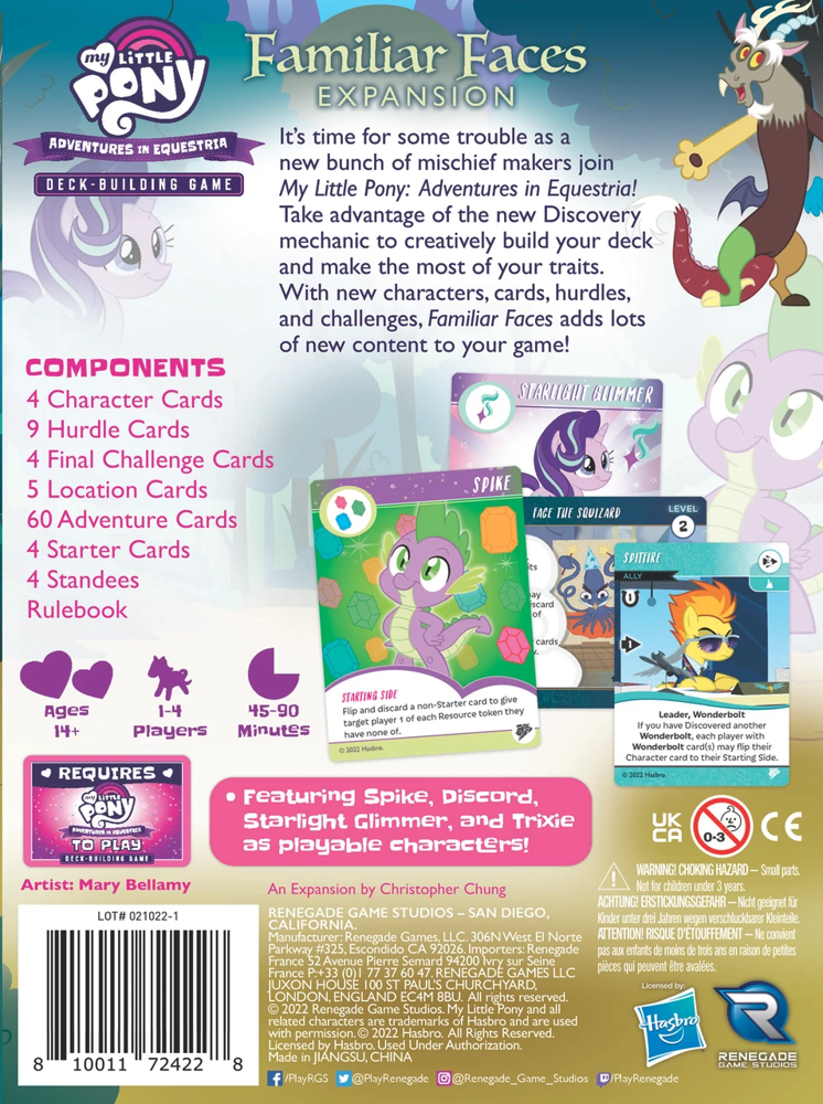 Adventures in Equestria Deck-Building Game: Familiar Faces Expansion (Preorder)