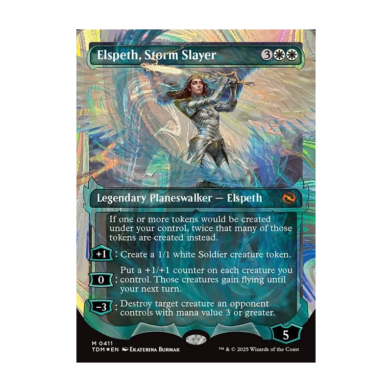 Elspeth, Storm Slayer (Showcase) (Halo Foil) - Tarkir: Dragonstorm (Foil Near Mint)