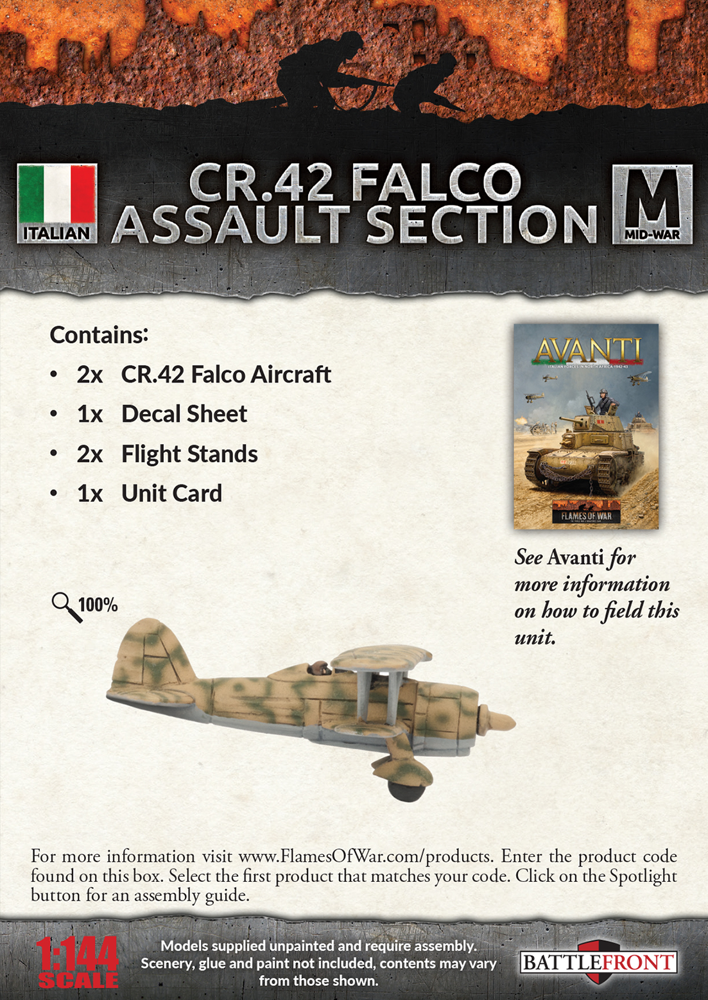 Flames of War WW2: Italian - CR.42 Falco Assault Section