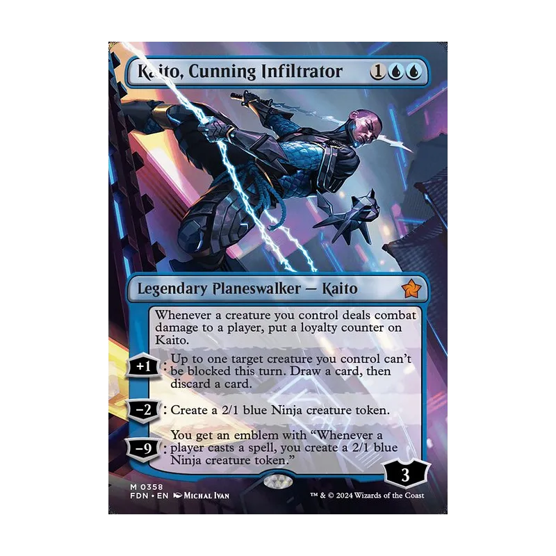 Kaito, Cunning Infiltrator (Borderless) - Foundations (Near Mint)