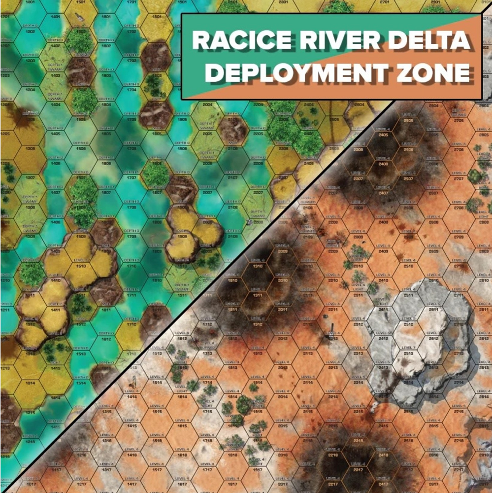 BattleTech BattleMat: Battle of Tukayyid - Racice River Delta / Deployment Zone (Preorder)