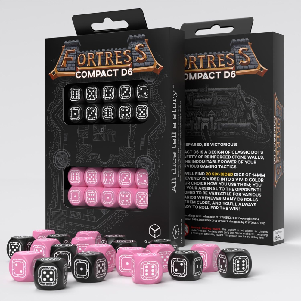 Fortress Compact d6 Set: Black & Pink (20) (Last Chance) Fortress Compact d6 Set: Black & Pink (20) (Last Chance)