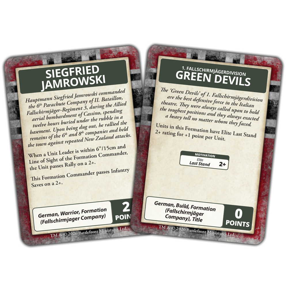 Flames of War WW2: Liberation of Italy - German Command Cards